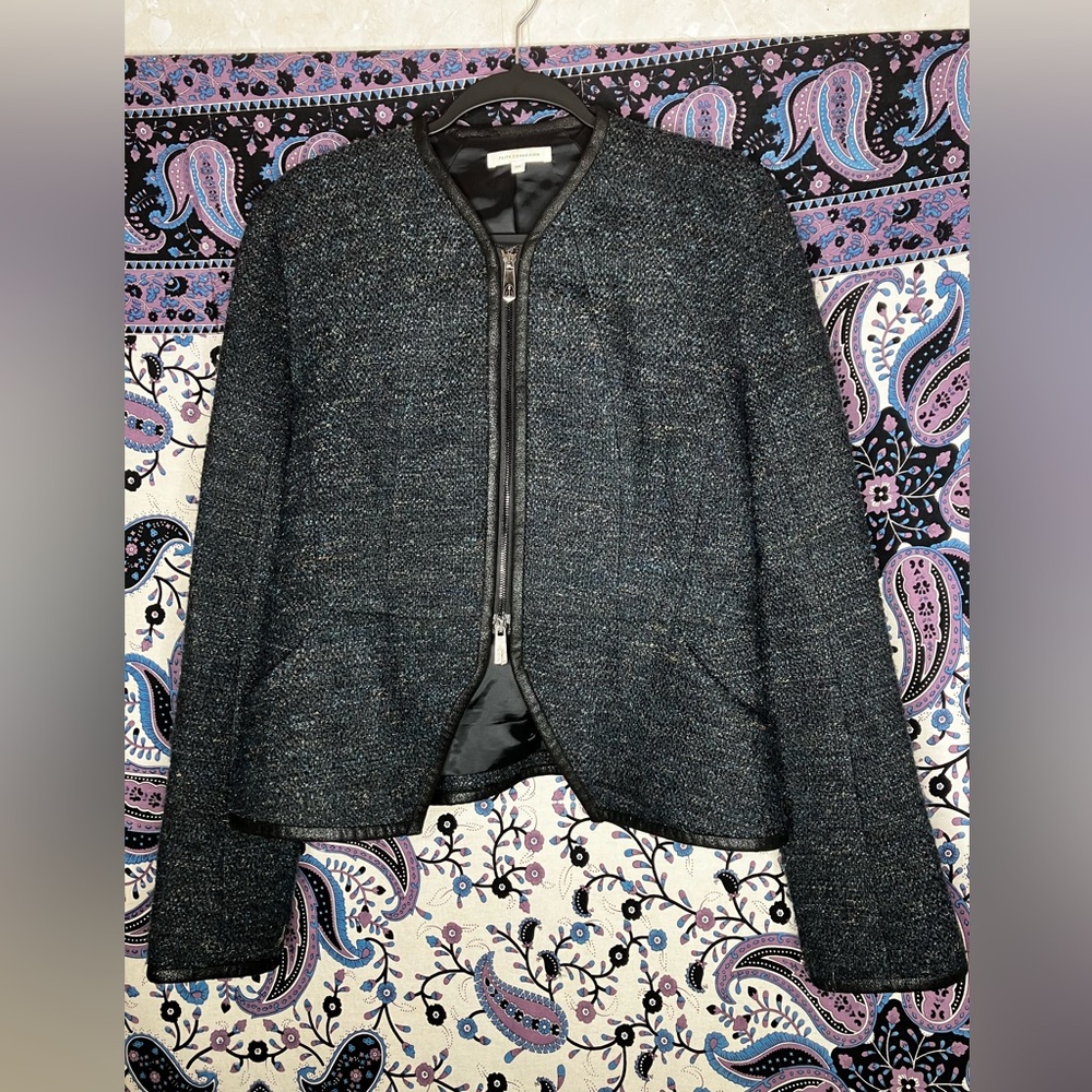 Faith Connexion wool leather blend tweed jacket